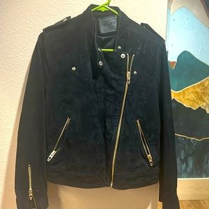 Blank NYC black suede moto jacket size L. Worn once.